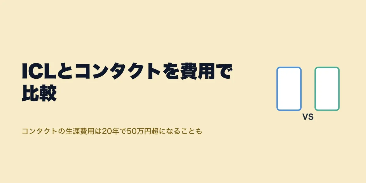 ICLとコンタクトを費用で比較｜口コミ5人の実額