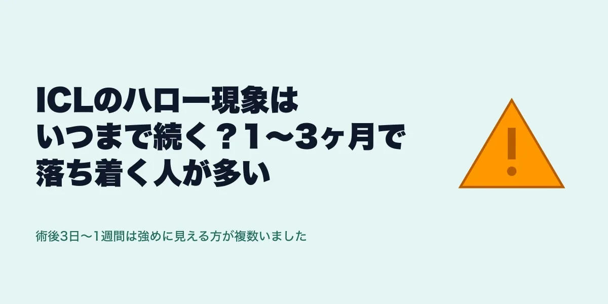 ICLハロー・グレアいつまで消える？経過と対策完全ガイド【2026年版】（翌日〜10年）