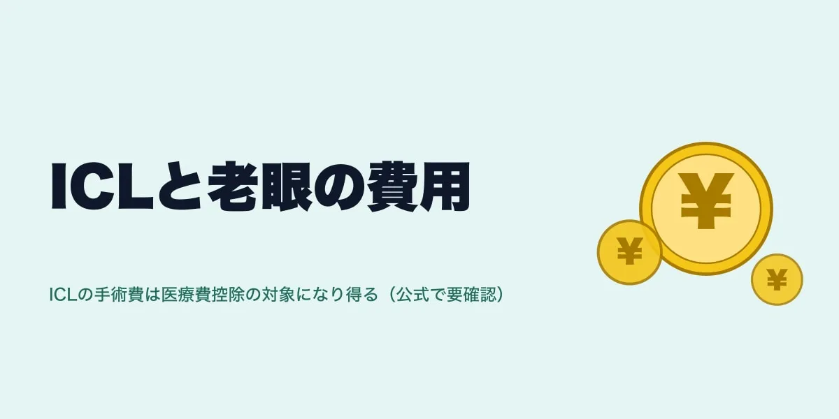 ICLと老眼の費用｜医療費控除で還付はいくら？