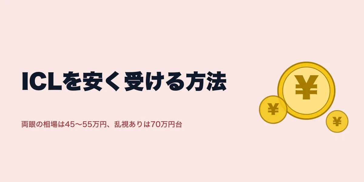 ICLを安く受ける方法｜相場と最安クリニックの選び方