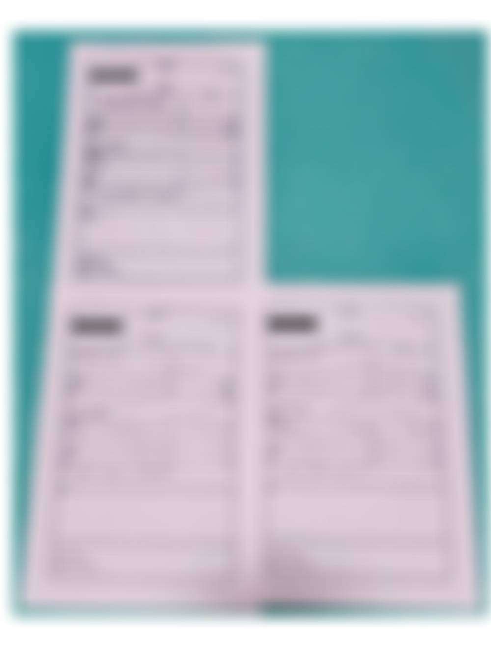 受領した領収書（モザイク処理済み）