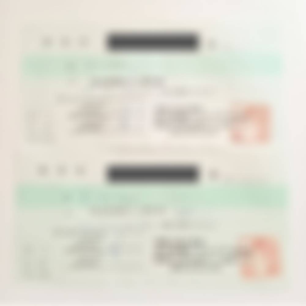 受領した領収書（モザイク処理済み）