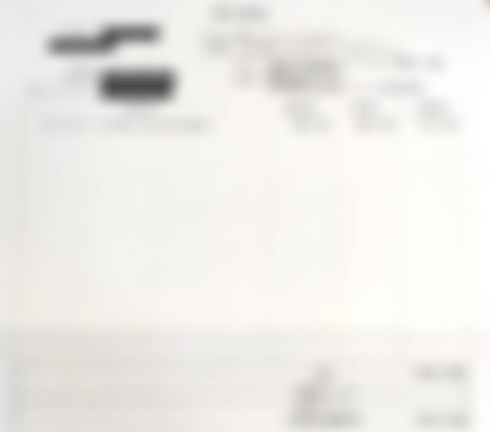 受領した領収書（モザイク処理済み）